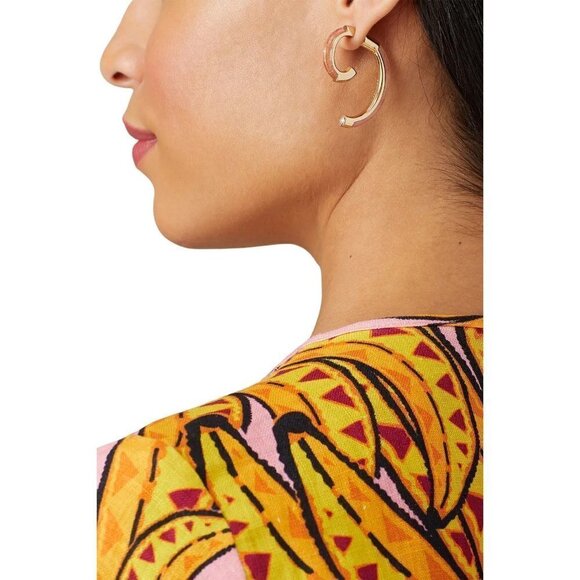 DEMARSON Cherry Quartz Gold Luna Earrings Gold Womens Size OS - Picture 1 of 7